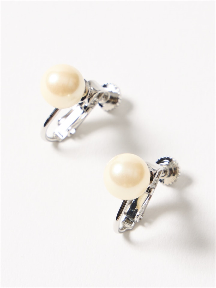 貝パールイヤリング|ホワイト