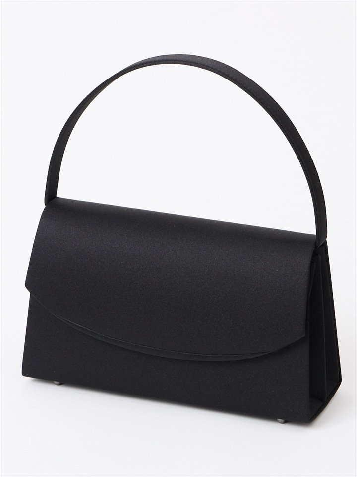 【喪服・礼服用】ラウンドカット・ブラックフォーマルバッグ|ブラック
