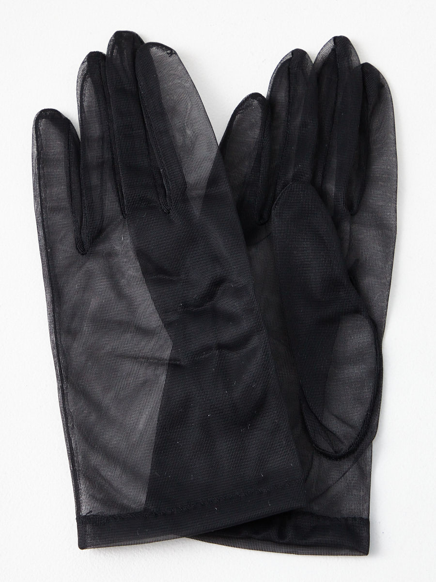 【喪服・礼服用】オーガンジーショートグローブ|ブラック