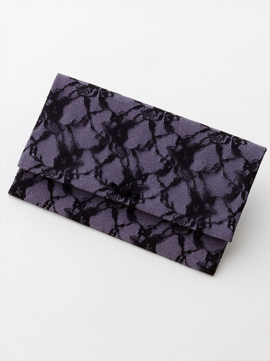 【喪服・礼服用】黒レース袱紗|ライラック