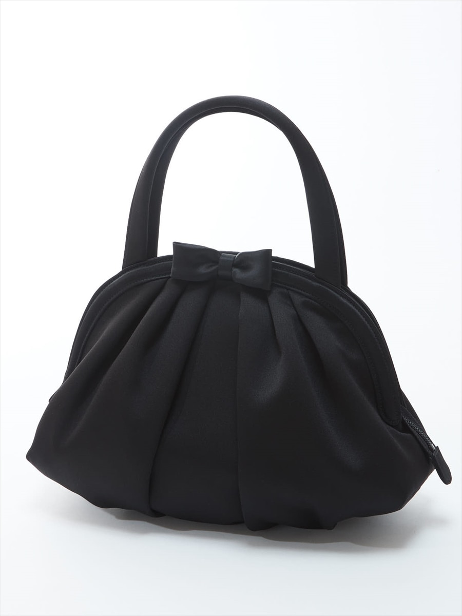 【喪服・礼服用】ソフトタイプ　ファスナー付きブラックフォーマルバッグ|ブラック