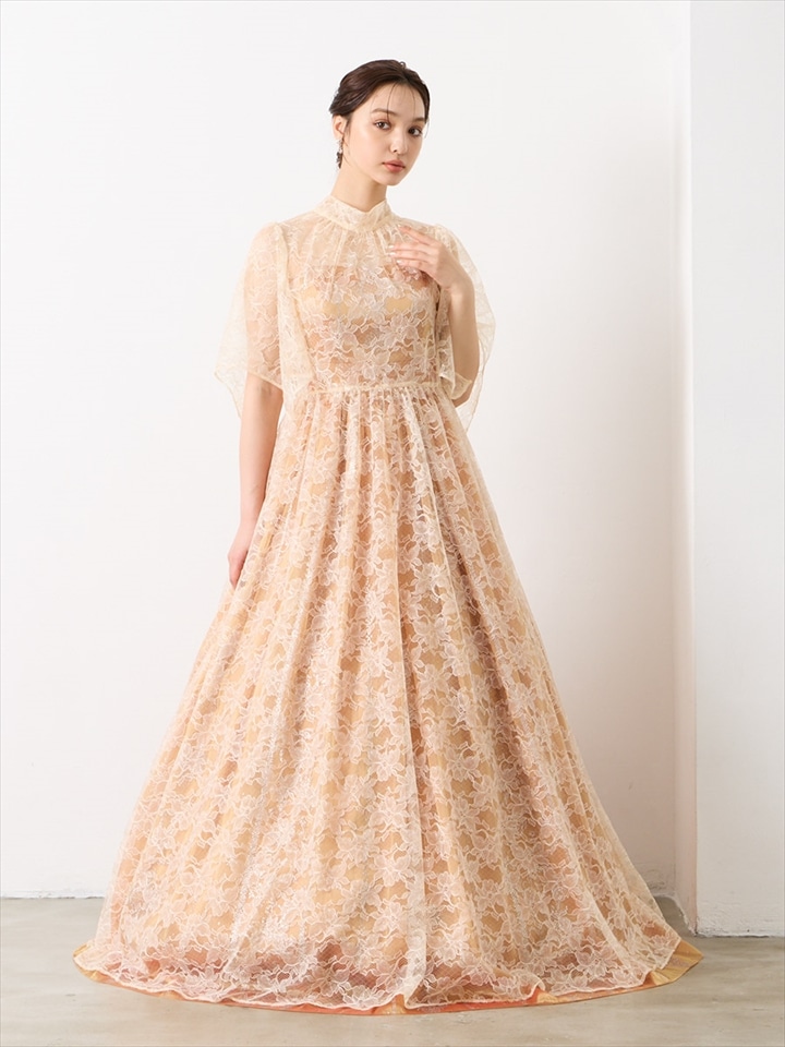 2WAYロングレースジレ|ベージュ