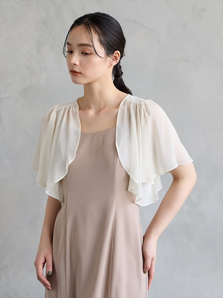 フリルジョーゼットボレロ|オフホワイト