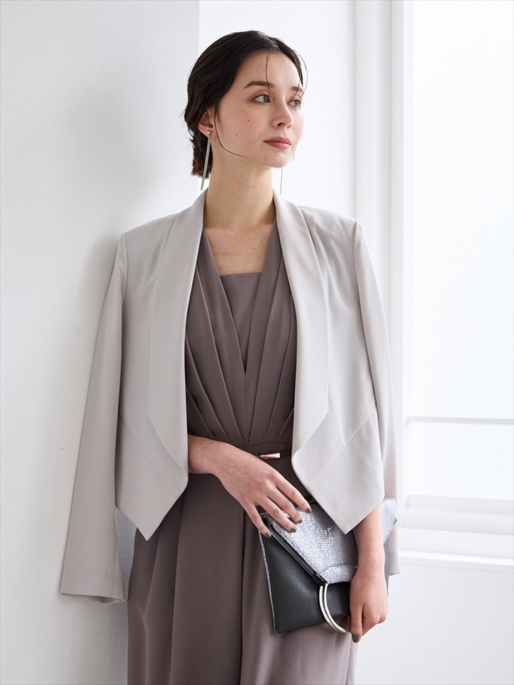 ショールカラージャケット|グレージュ