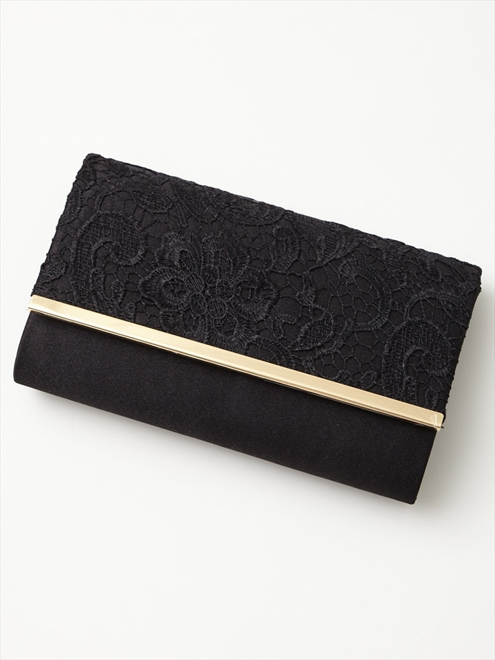 【WEB限定】レースクラッチバッグ|ブラック