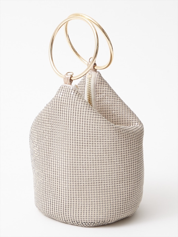 【WEB限定】メタルメッシュハンドルバッグ|ベージュ