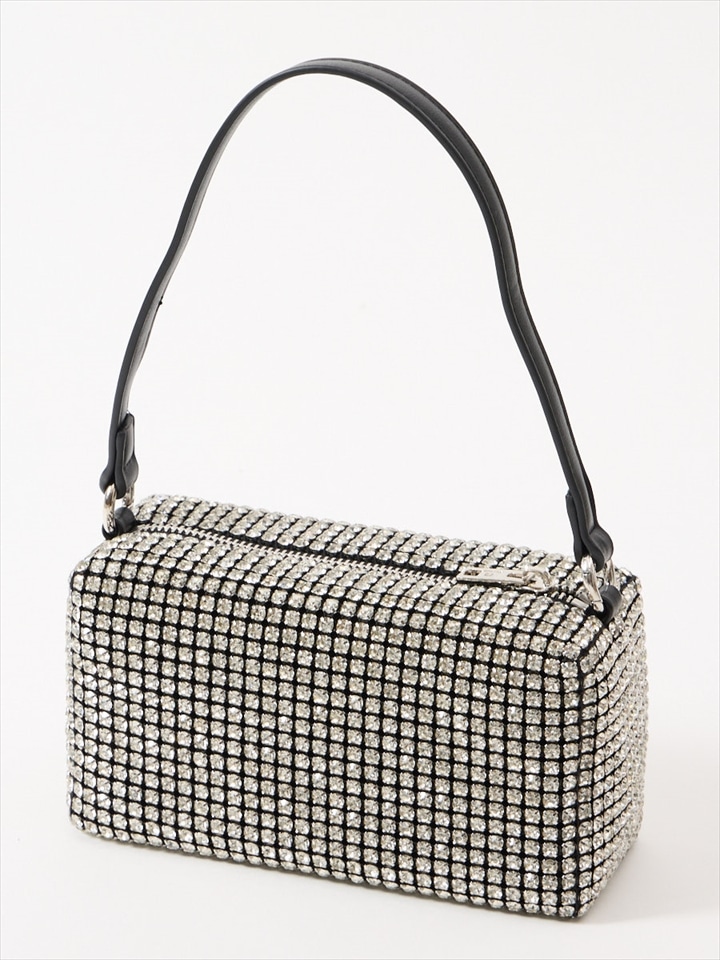 【WEB限定】ラインストーンスクエアバッグ|シルバー