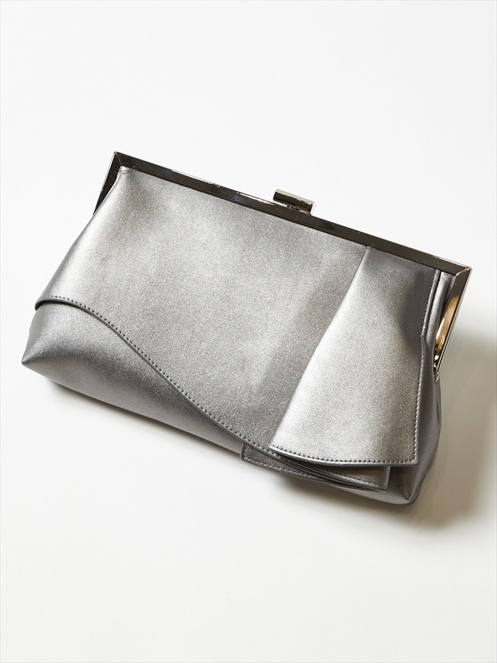 フレアタッククラッチバッグ|シルバー