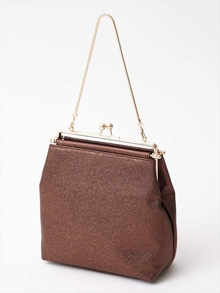 がま口ラメバッグ|ブロンズ