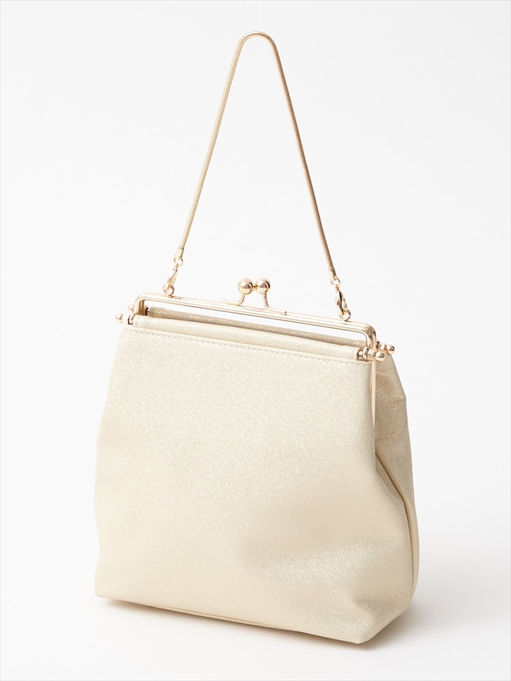 がま口ラメバッグ|ベージュ