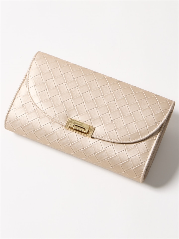 格子模様クラッチバッグ|ベージュ
