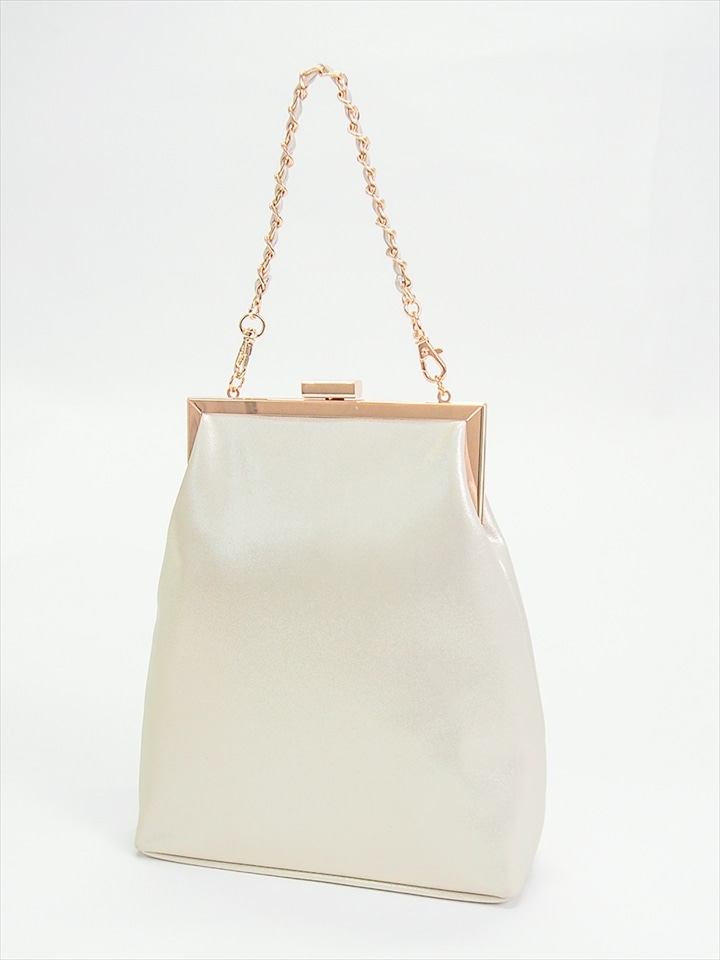 ツイストチェーン付き2WAY縦型バッグ|ゴールド