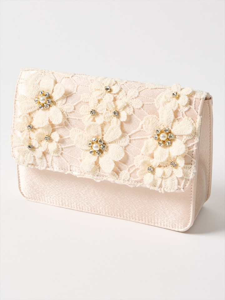3D刺繡スクエアバッグ|ベージュ