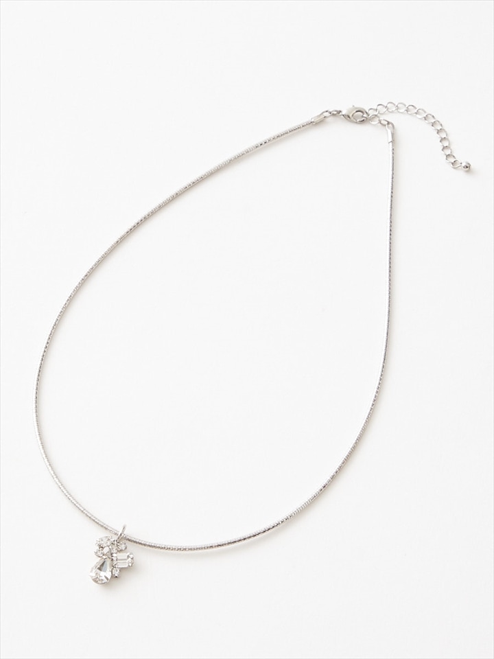 ドロップ×スクエアモチーフネックレス|シルバー