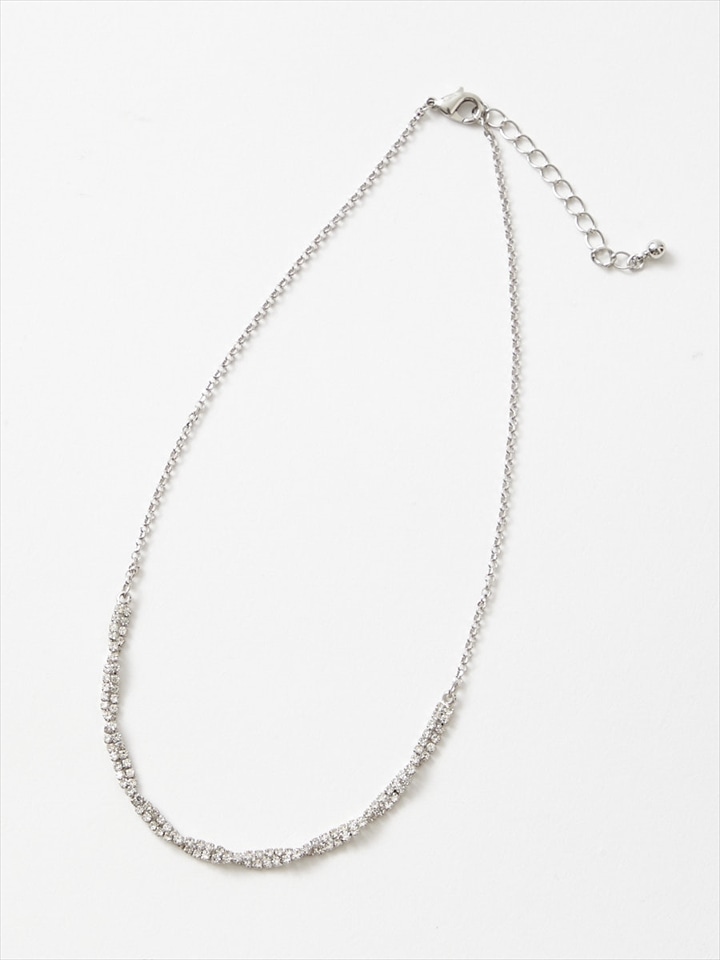 ビジュークロスネックレス|シルバー