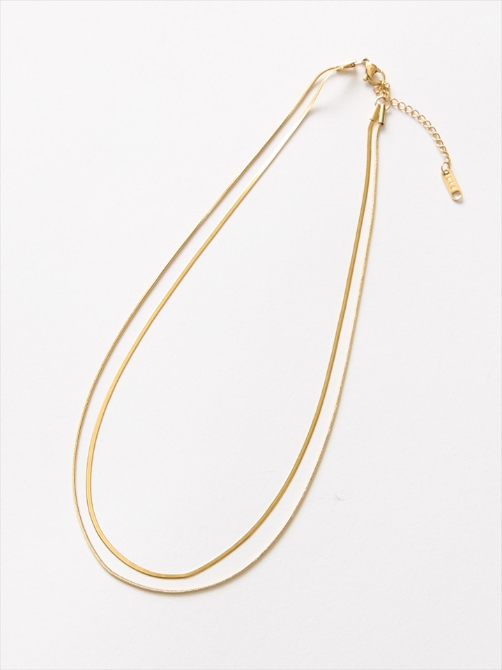 スネイクチェーン2連ネックレス|ゴールド