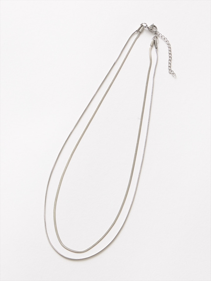 スネイクチェーン2連ネックレス|シルバー
