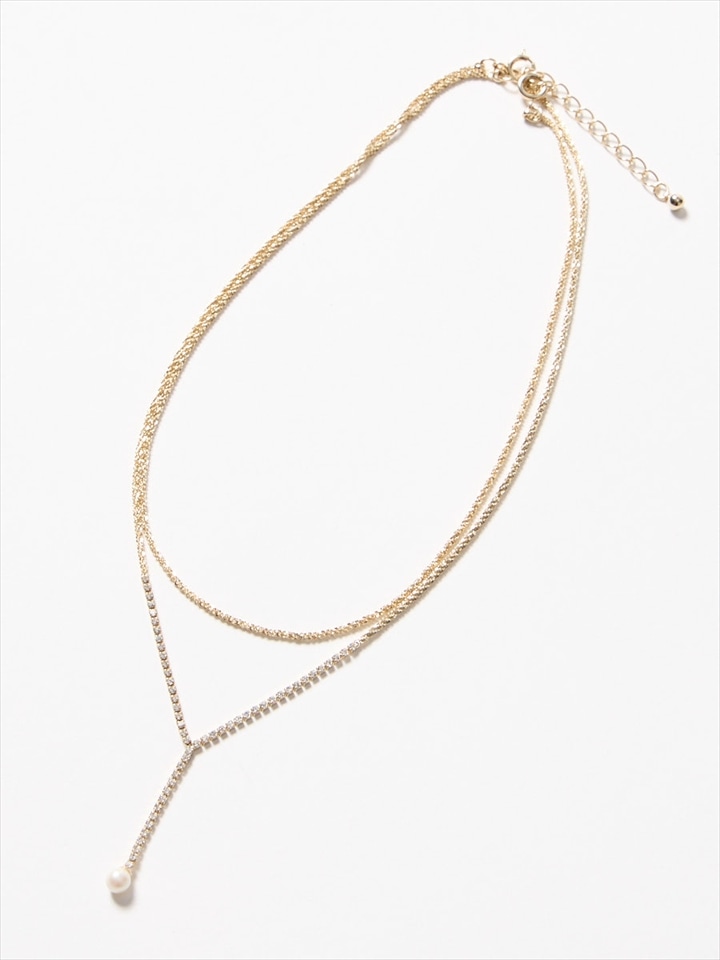 Yライン３WAYネックレス|ゴールド