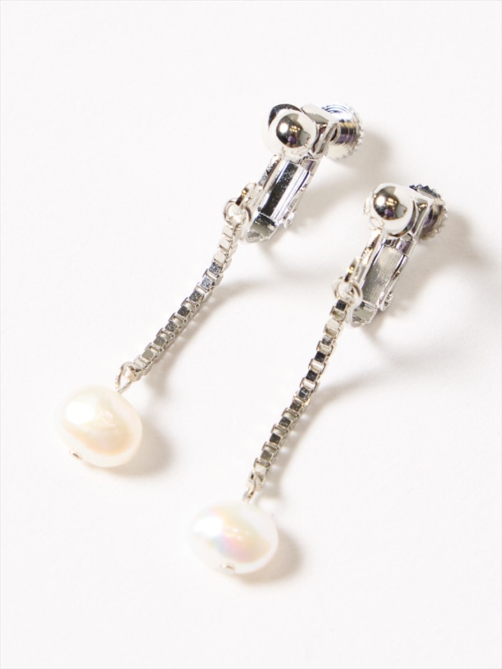 淡水パールイヤリング|シルバー