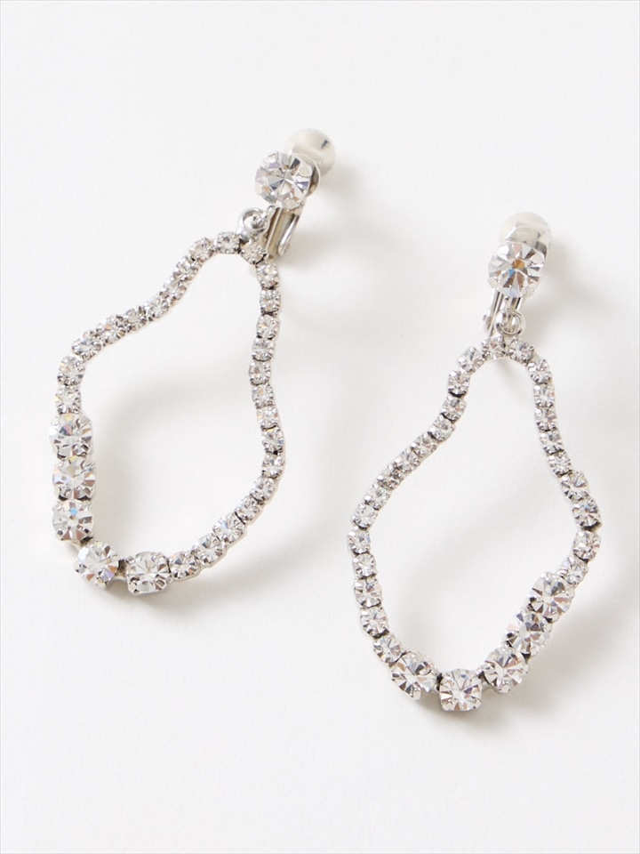 変形リングイヤリング|シルバー