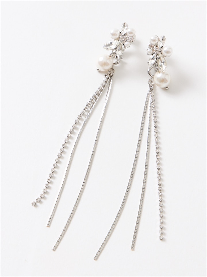 2WAYロングイヤリング|シルバー