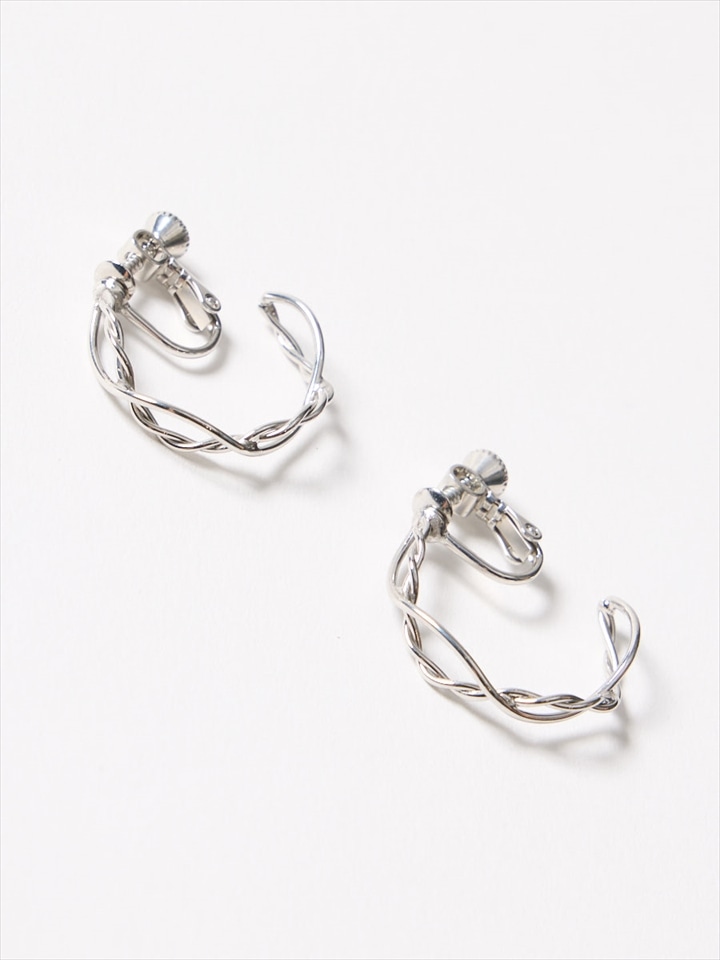 クロスワイヤーイヤリング|シルバー