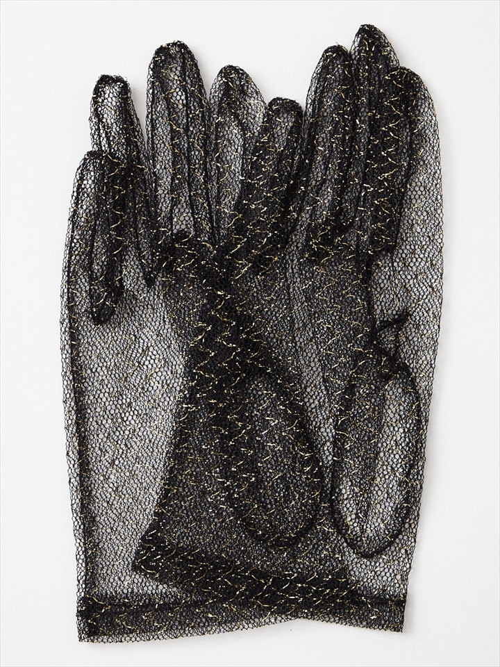 ラメチュールショートグローブ|ブラック