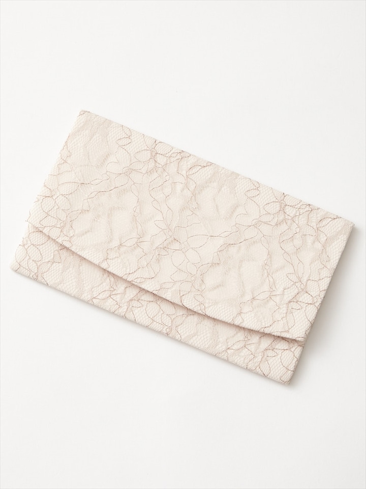 レース×サテン袱紗|ベージュ