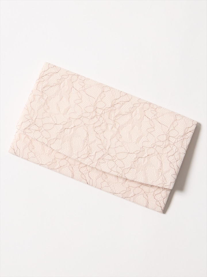 レース×サテン袱紗|イエローベージュ