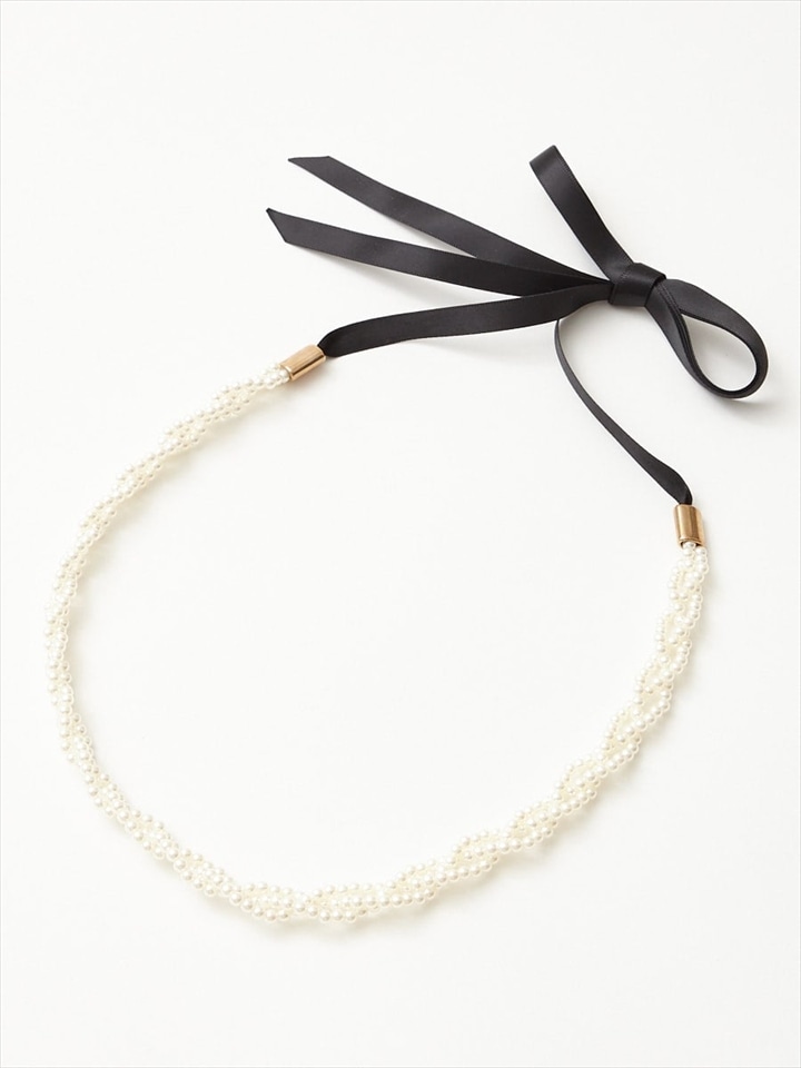 パールマルチリボンベルト|ブラック