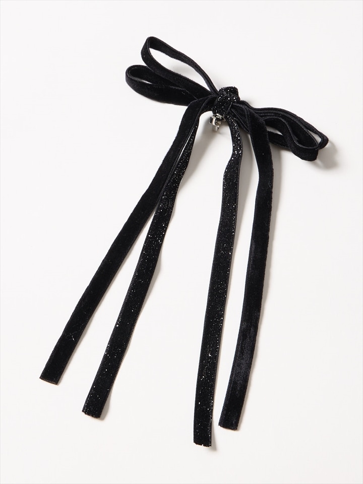 ベルベットリボンヘアカフ|ブラック