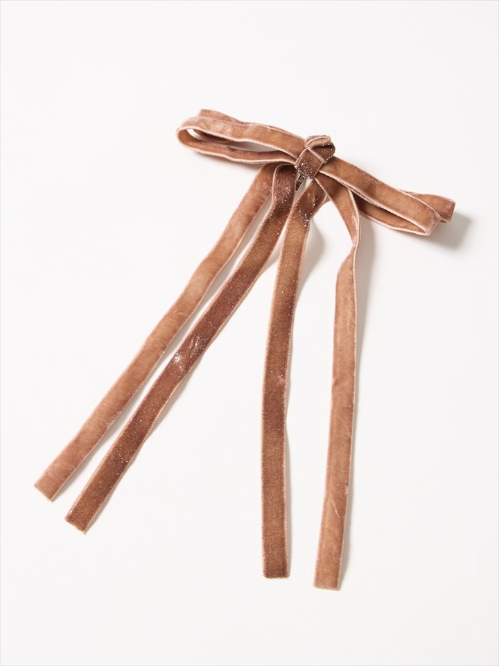 ベルベットリボンヘアカフ|ベージュ