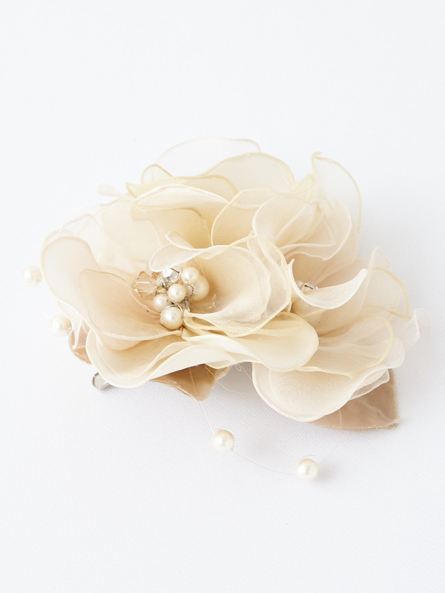 3輪コサージュ|ベージュ