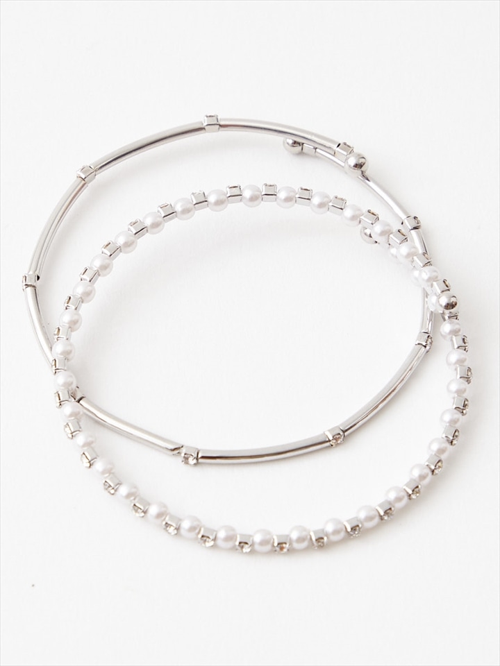 2本セットワイヤーバングル|シルバー