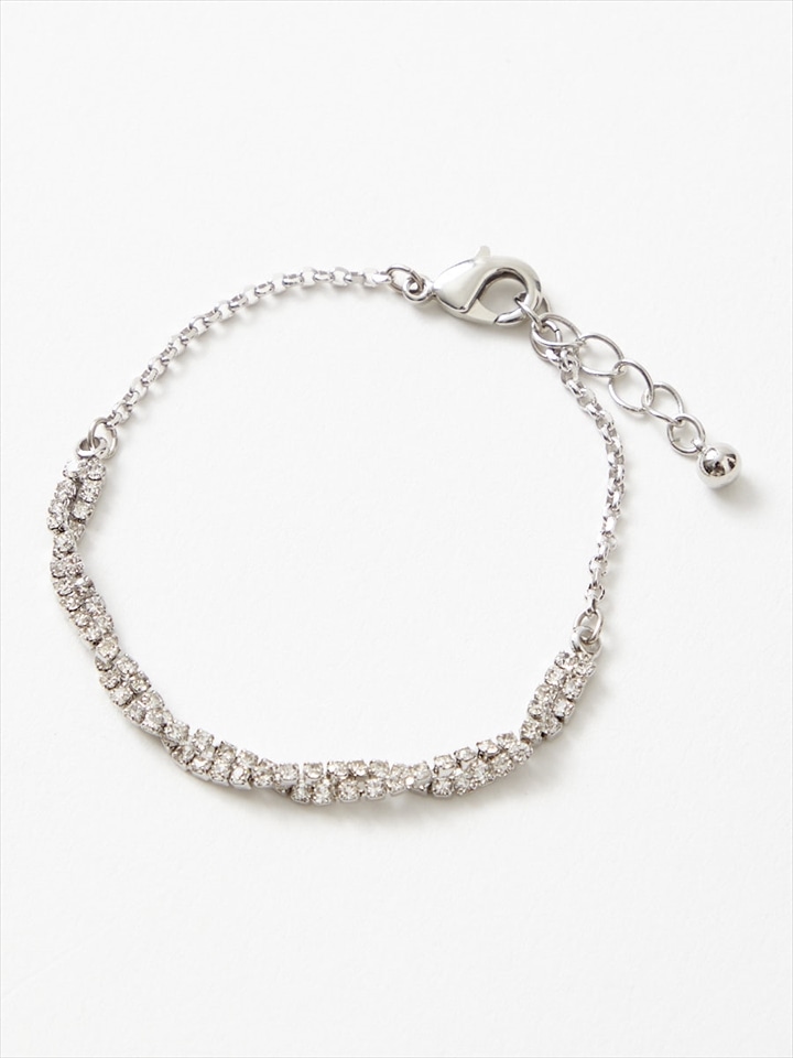 ビジュークロスブレスレット|シルバー