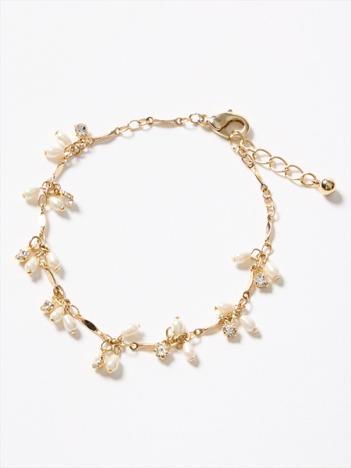 ツユ型パールブレスレット|ゴールド