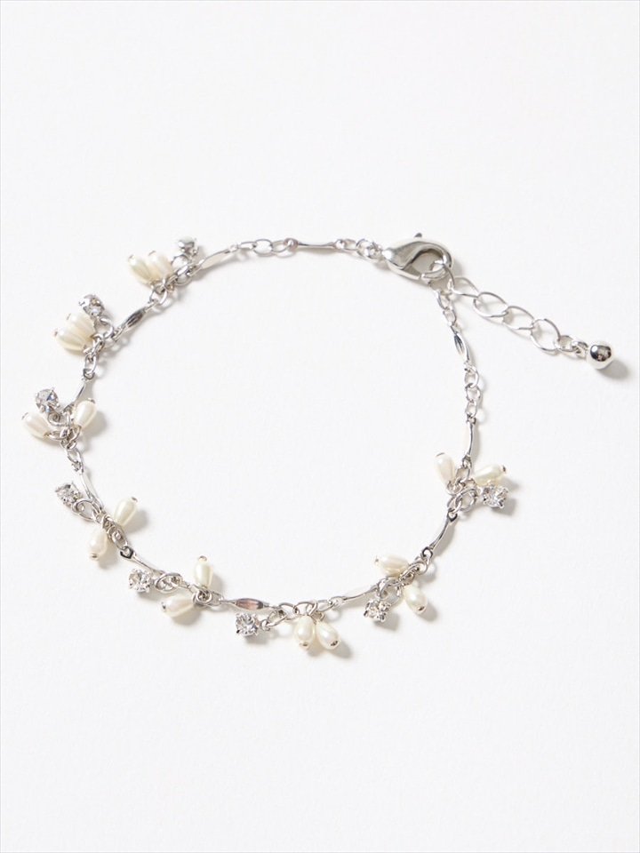 ツユ型パールブレスレット|シルバー
