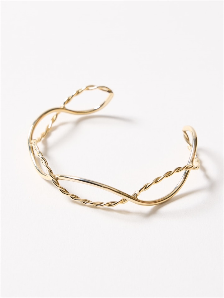 クロスワイヤーバングル|ゴールド