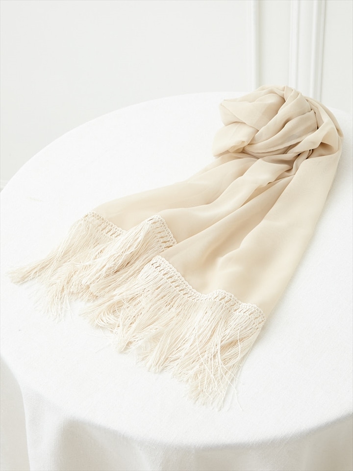 フリンジストール|ベージュ