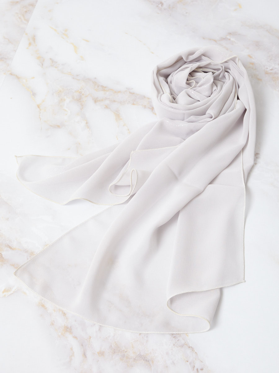 箔シフォンストール|シルバー