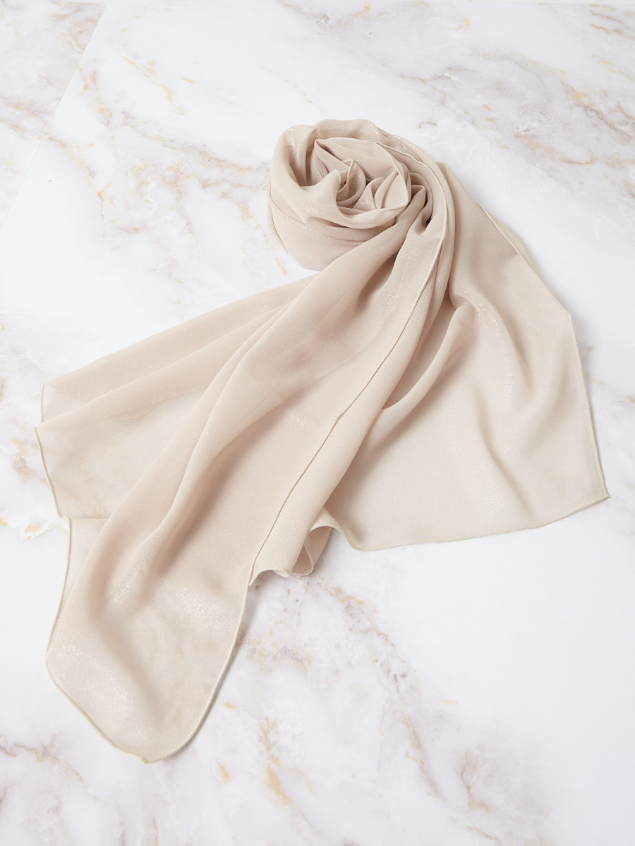 箔シフォンストール|グレージュ