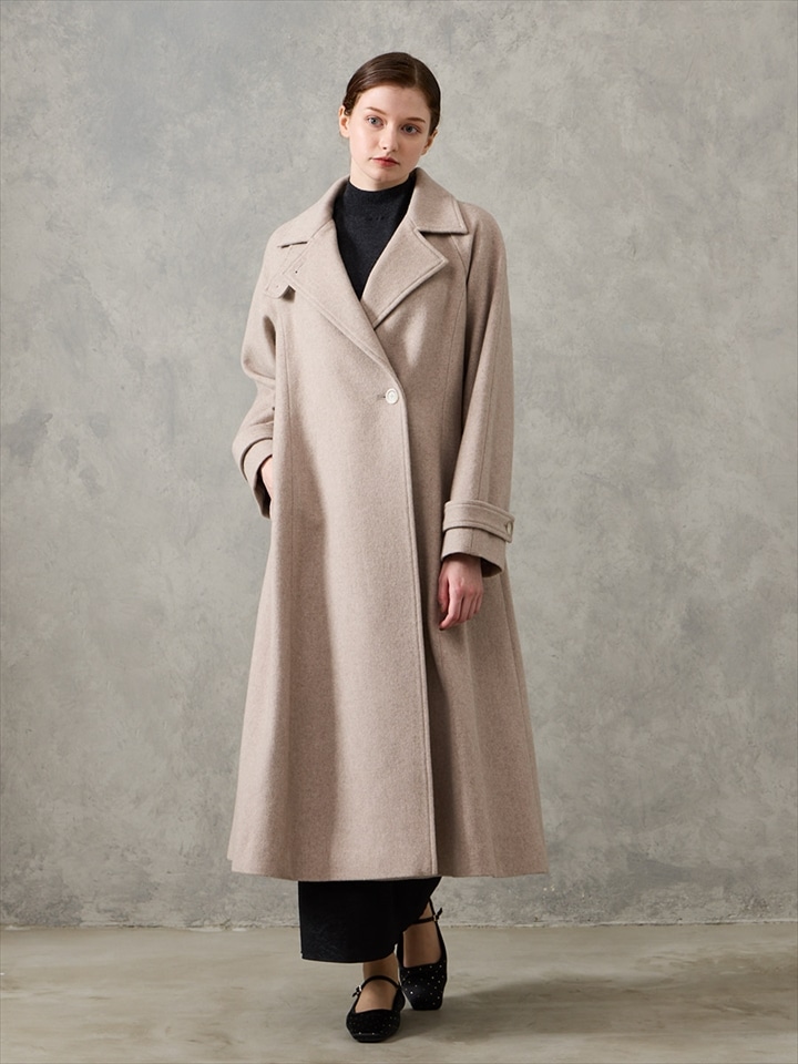 RESCWOOL®ビーバー3WAYカラーバックタックAラインコート|ベージュ