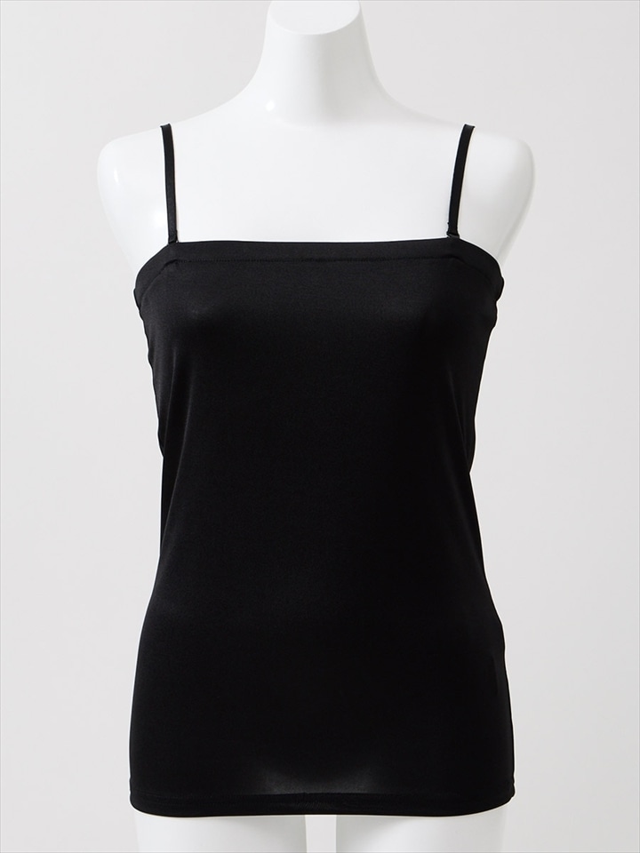 ラメカット素材キャミソール	|ブラック