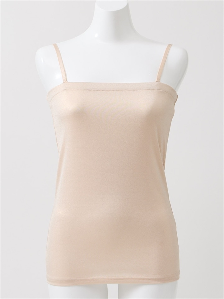 ラメカット素材キャミソール	|ベージュ