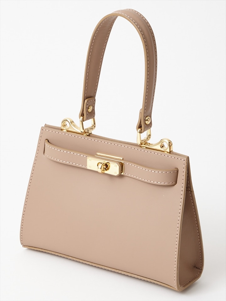 イタリアンレザー２WAYハンドル付きハンドバッグ|ベージュ