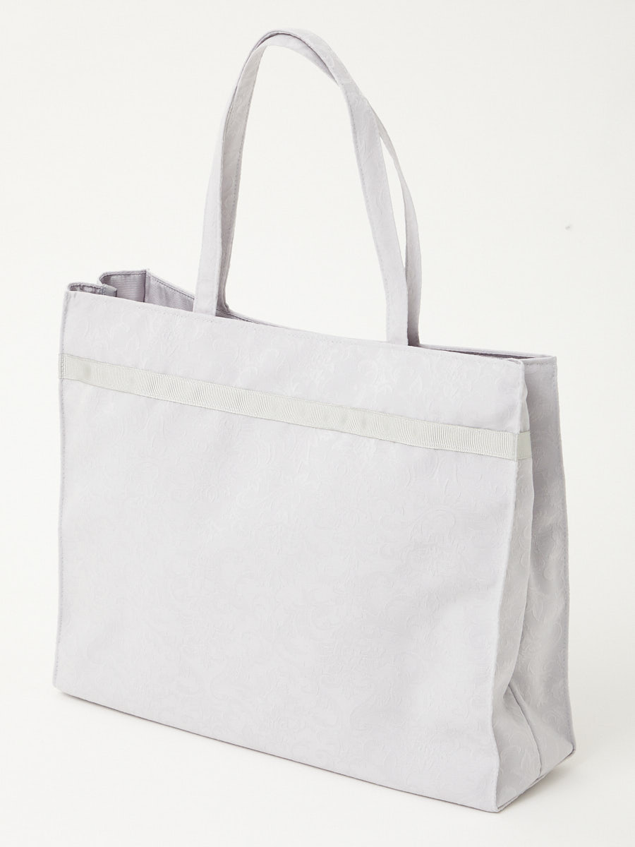 オーナメント柄ジャカード手提げバッグ|グレー