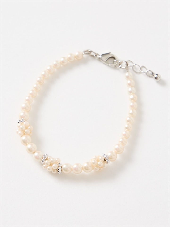 小粒パールボールブレスレット|シルバー
