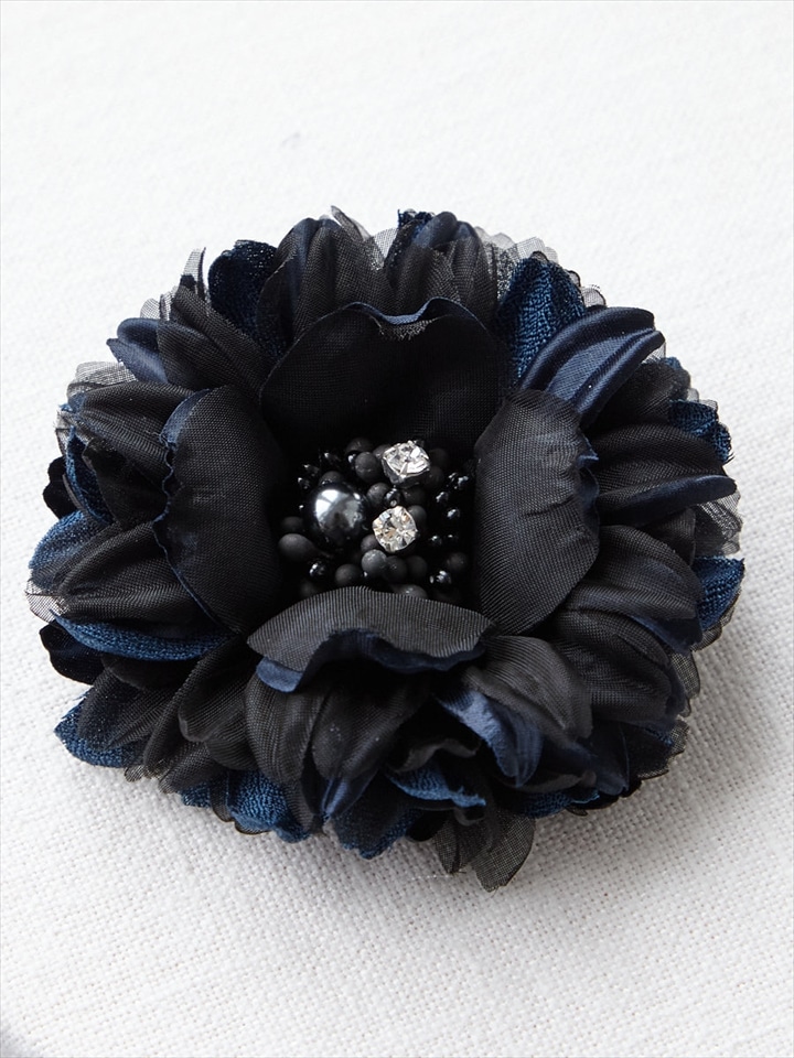 1輪コサージュ|ネイビー