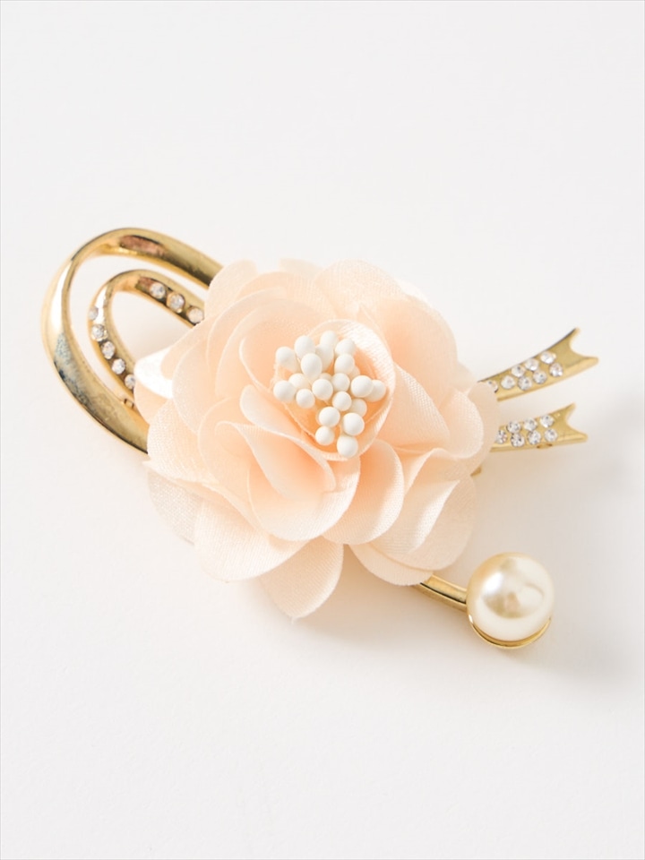 3Dミニフラワーブローチ|ベージュ