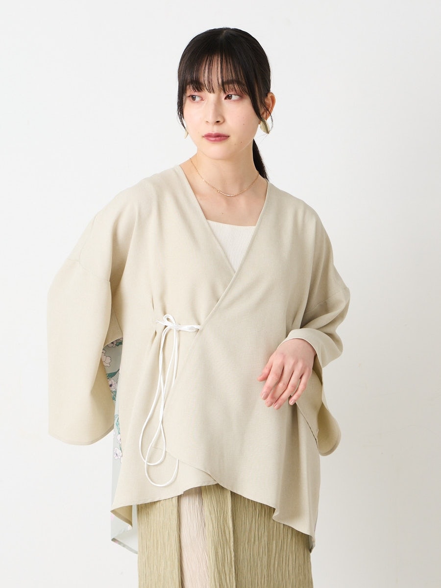 しだれ桜 羽織風ブラウス|ベージュ